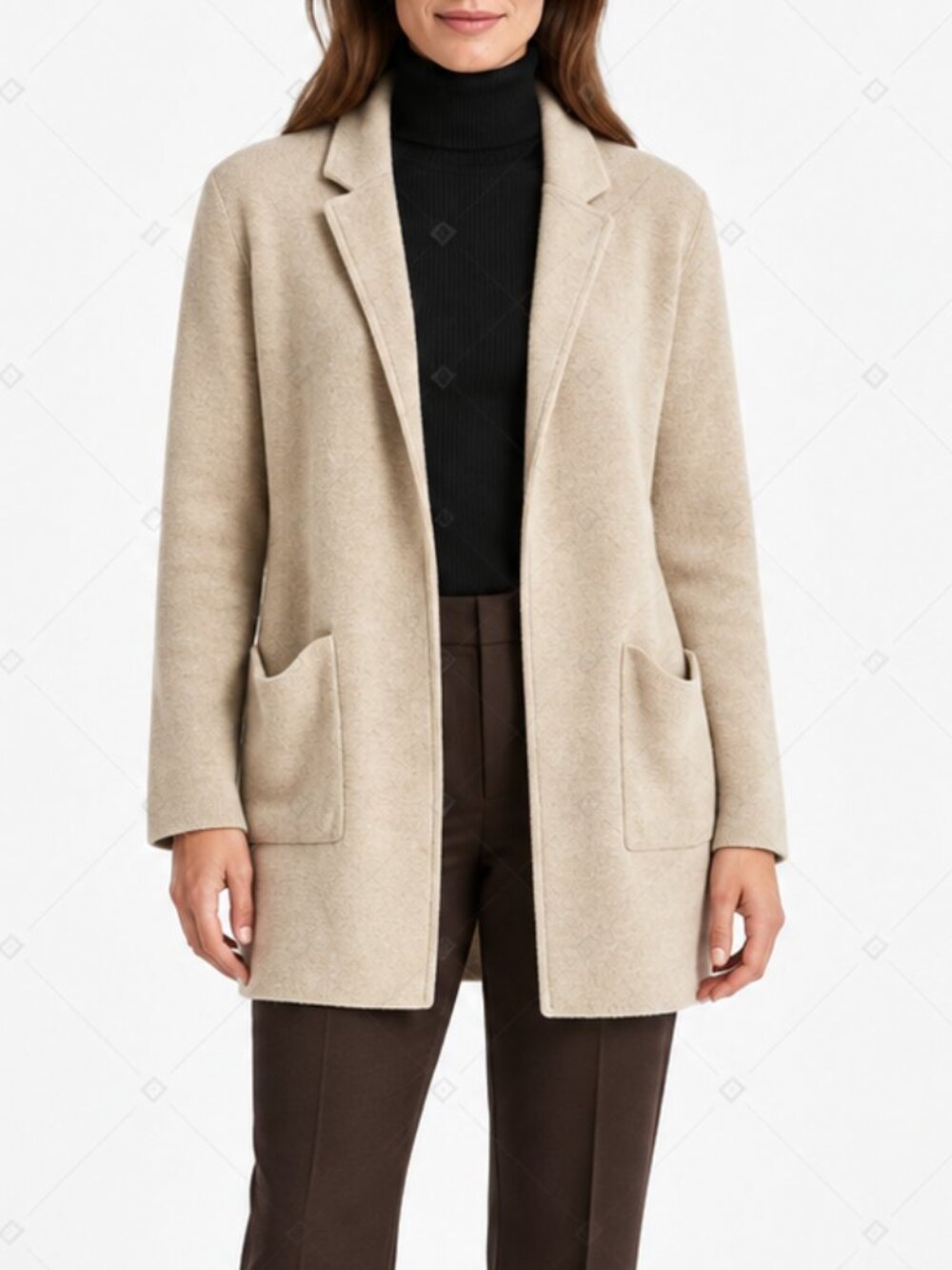 J.Crew Oatmeal Merino Wool Blend Open Front Sweater Coat Size Large